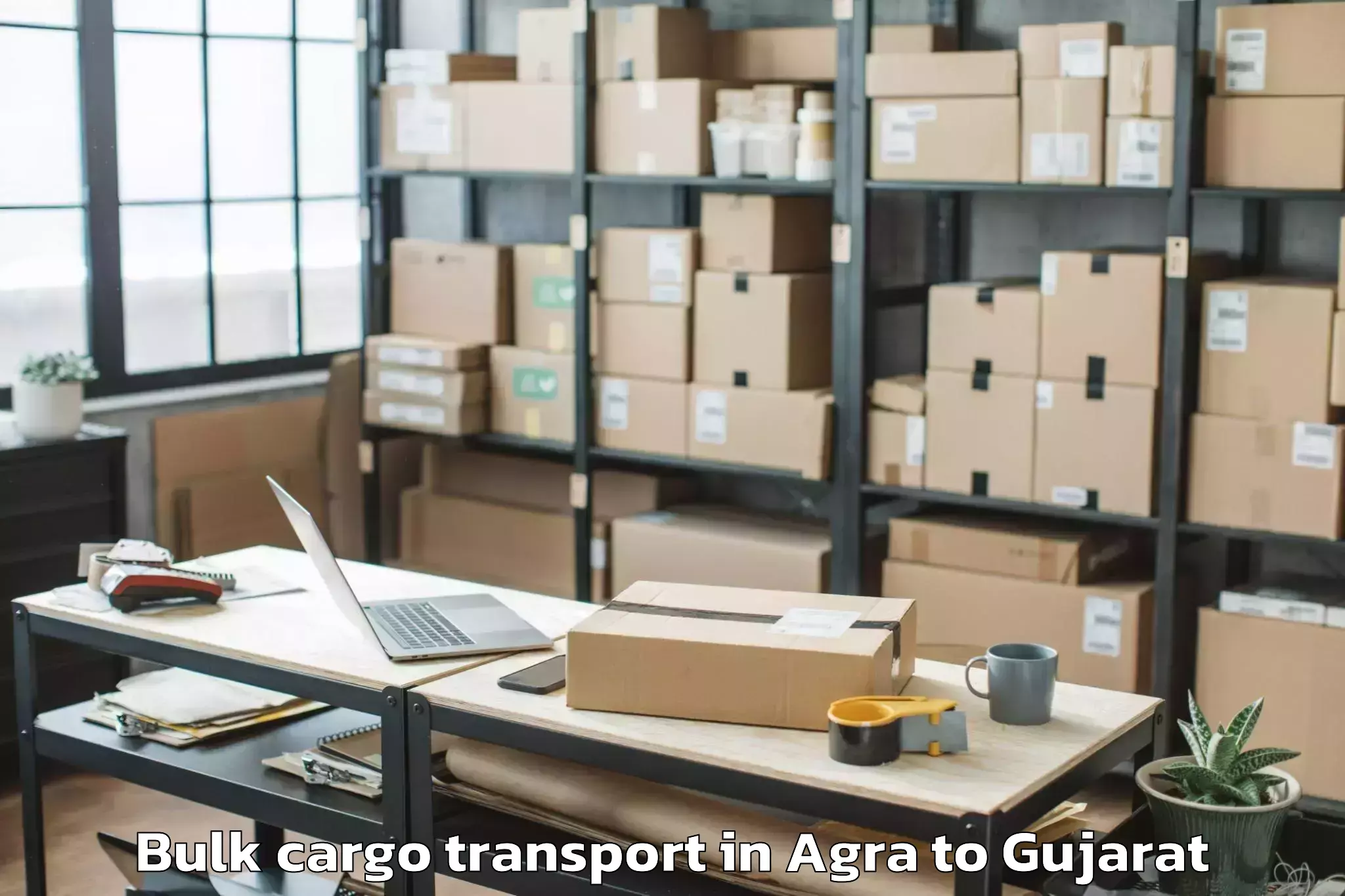 Hassle-Free Agra to Kalavad Bulk Cargo Transport